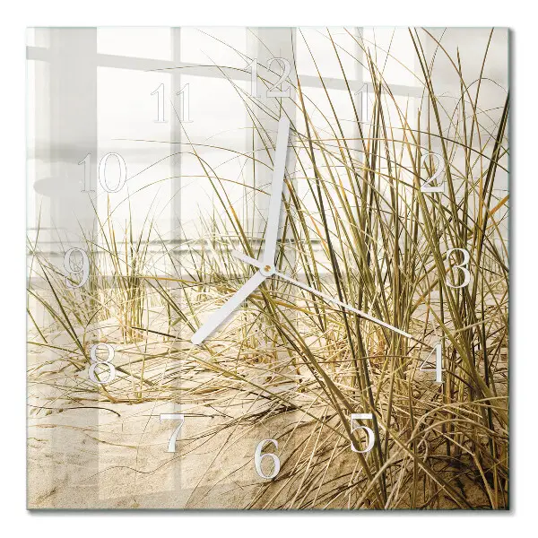 Decoratieve glazen klok vierkant Strandgras