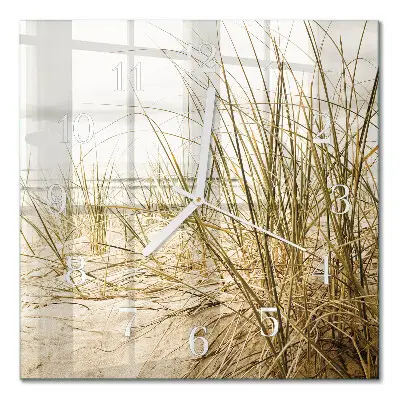 Decoratieve glazen klok vierkant Strandgras