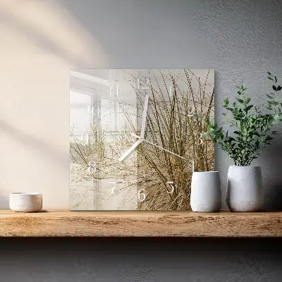 Decoratieve glazen klok vierkant Strandgras
