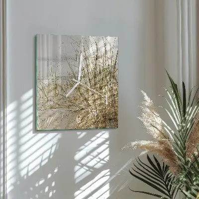 Decoratieve glazen klok vierkant Strandgras