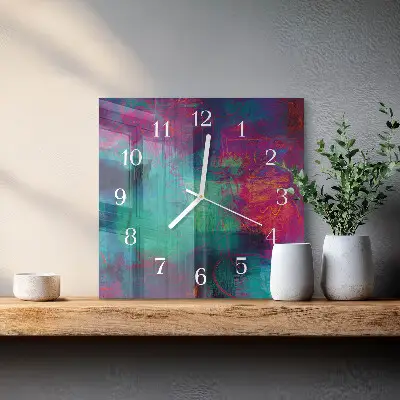 Decoratieve glazen klok vierkant Kleurrijke afbeelding