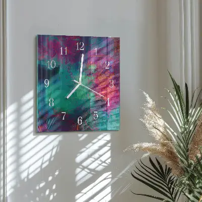 Decoratieve glazen klok vierkant Kleurrijke afbeelding