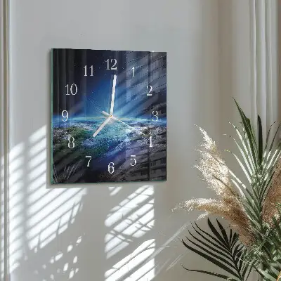 Moderne wandklok glas vierkant Het universum van de aarde