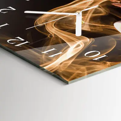 Moderne wandklok glas vierkant Een kopje koffie