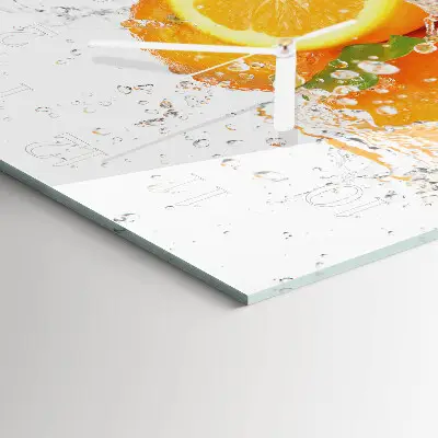 Decoratieve glazen klok vierkant Sinaasappels