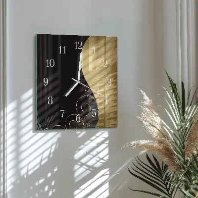 Vierkante glazen klok Abstracte kunst