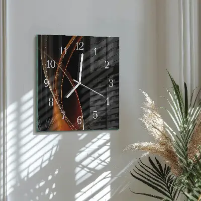 Vierkante glas klok Abstracte lijnen