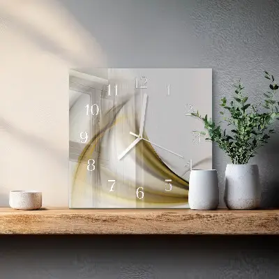 Decoratieve glazen klok vierkant Abstracte lijnen