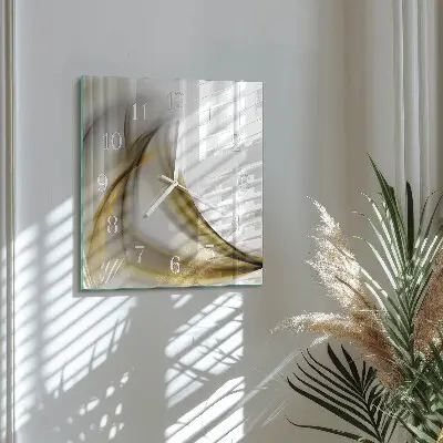 Decoratieve glazen klok vierkant Abstracte lijnen
