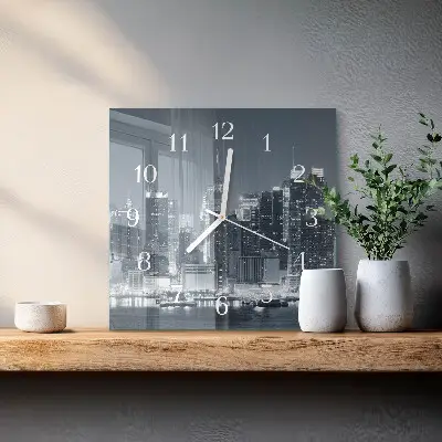 Vierkante glas klok Horizon