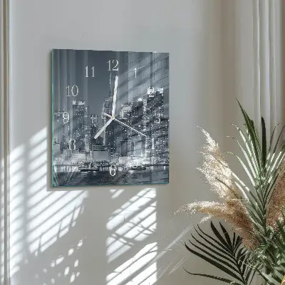 Vierkante glas klok Horizon