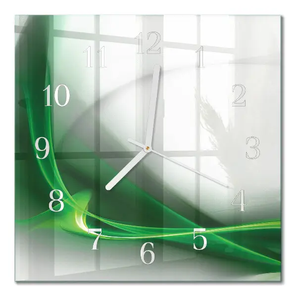 Moderne wandklok glas vierkant Abstracte lijnen
