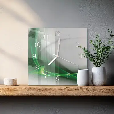 Moderne wandklok glas vierkant Abstracte lijnen