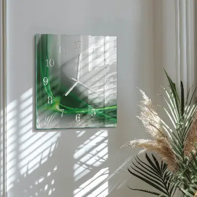 Moderne wandklok glas vierkant Abstracte lijnen