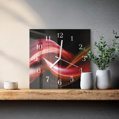 Moderne wandklok glas vierkant Abstracte lijnen