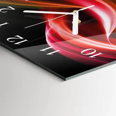 Moderne wandklok glas vierkant Abstracte lijnen