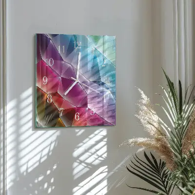 Vierkante glazen wandklok 3d-patroon