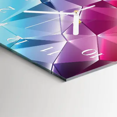 Vierkante glazen wandklok 3d-patroon