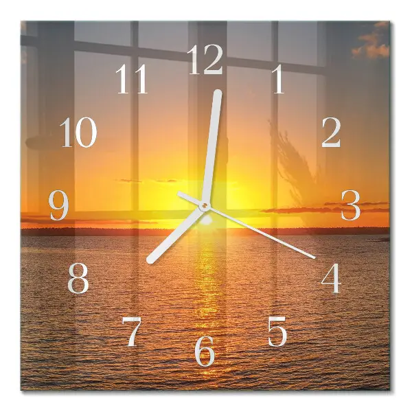 Vierkante glas klok Zonsondergang