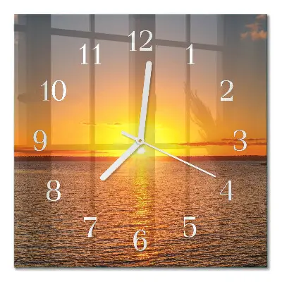 Vierkante glas klok Zonsondergang