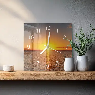 Vierkante glas klok Zonsondergang