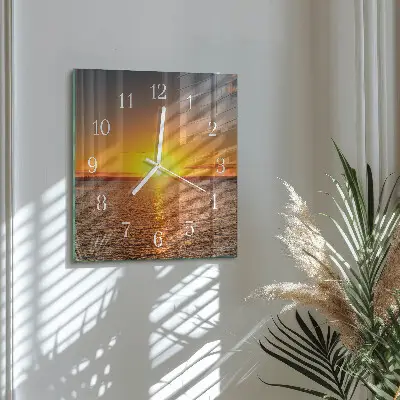 Vierkante glas klok Zonsondergang