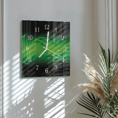 Vierkante glazen wandklok Abstractie