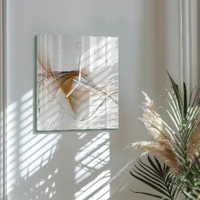 Decoratieve glazen klok vierkant Abstractie
