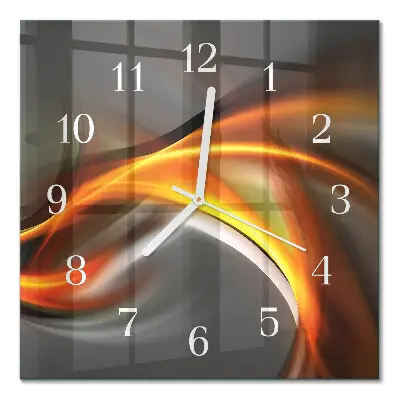 Moderne wandklok glas vierkant Abstractie