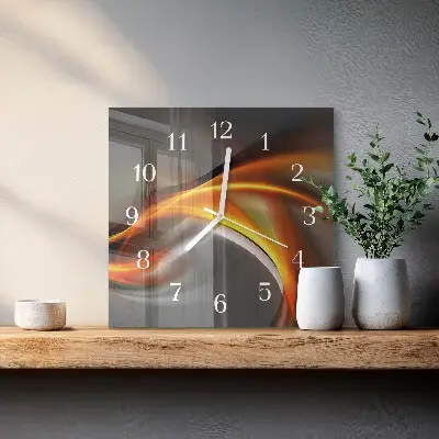 Moderne wandklok glas vierkant Abstractie