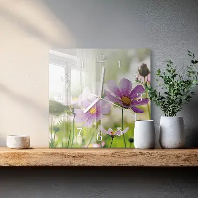 Vierkante glas klok Wei