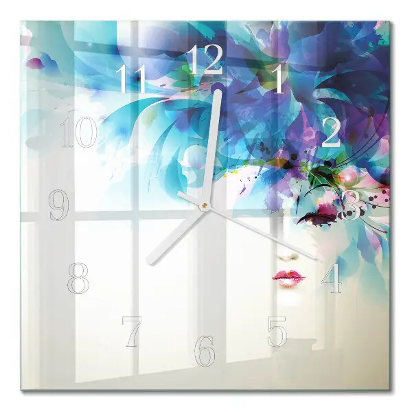 Moderne wandklok glas vierkant Abstractie