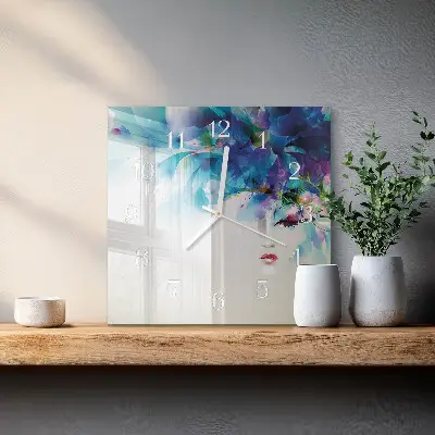 Moderne wandklok glas vierkant Abstractie