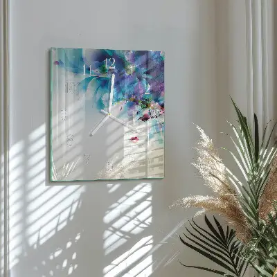Moderne wandklok glas vierkant Abstractie