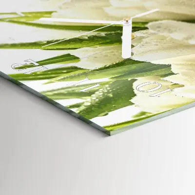 Vierkante glas klok Tulpen