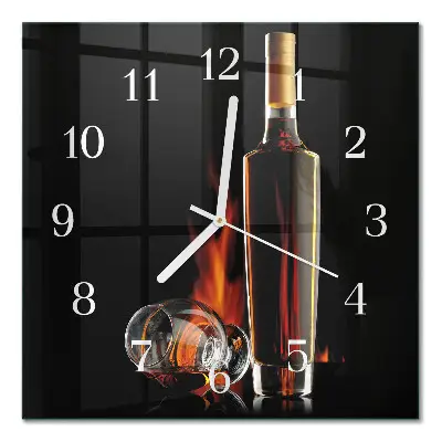 Vierkante glazen wandklok Alcohol