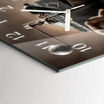 Moderne wandklok glas vierkant Koffiemolen
