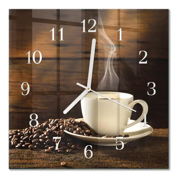 Decoratieve glazen klok vierkant Koffie