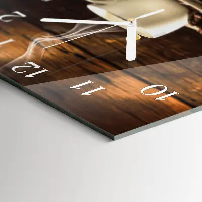 Decoratieve glazen klok vierkant Koffie
