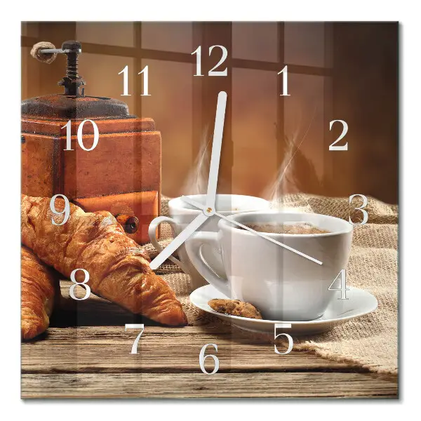 Moderne wandklok glas vierkant Koffiemolen