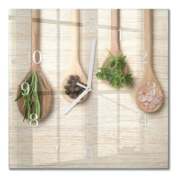 Decoratieve glazen klok vierkant Houten lepel