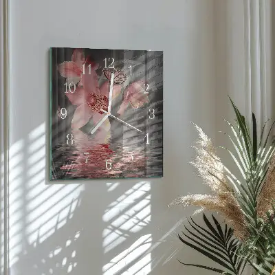 Decoratieve glazen klok vierkant Orchidee