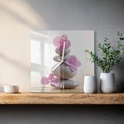 Vierkante glas klok Spa-stenen