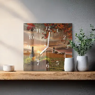 Decoratieve glazen klok vierkant Natuurwijn