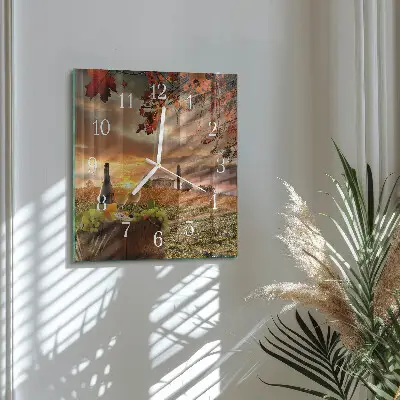 Decoratieve glazen klok vierkant Natuurwijn