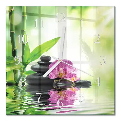 Decoratieve glazen klok vierkant Orchidee spa