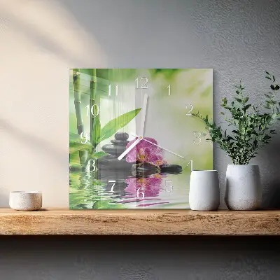 Decoratieve glazen klok vierkant Orchidee spa