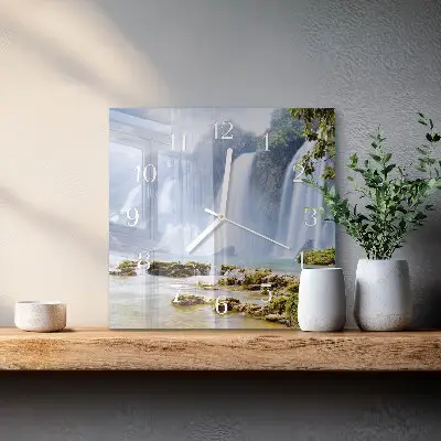 Moderne wandklok glas vierkant Waterval