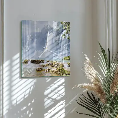 Moderne wandklok glas vierkant Waterval