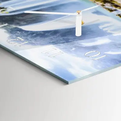 Moderne wandklok glas vierkant Waterval